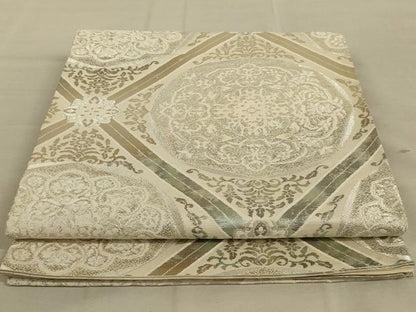 平和屋着物◎六通柄袋帯　正倉院花文　引箔　正絹　逸品　AAAY9082ou