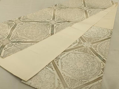 平和屋着物◎六通柄袋帯　正倉院花文　引箔　正絹　逸品　AAAY9082ou