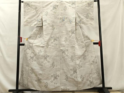 平和屋着物■上質な紬　風景花文　正絹　逸品　AAAY9177cs