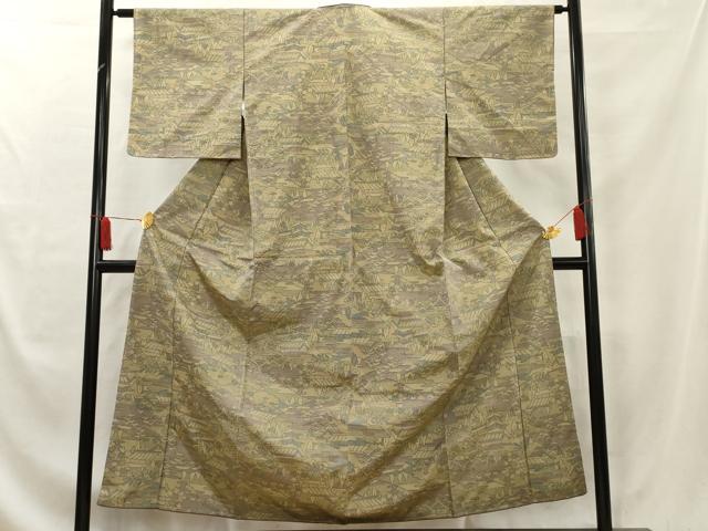 平和屋着物■上質な紬　風景文　正絹　逸品　未使用　AAAY9200cs