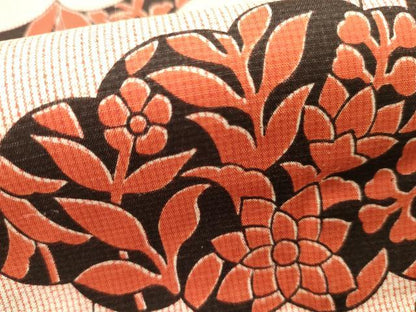 平和屋着物■上質な紬　雲重ね花文　正絹　逸品　AAAY9240cs
