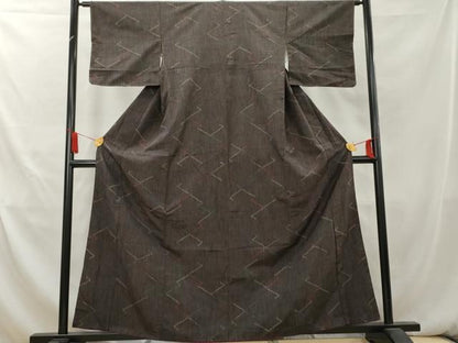 平和屋着物■上質な紬　松皮菱文　正絹　逸品　AAAY9287cs