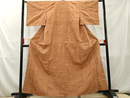 平和屋着物■上質な紬　変わり横段文　正絹　逸品　AAAY9306cs
