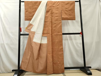 平和屋着物■上質な紬　変わり横段文　正絹　逸品　AAAY9306cs
