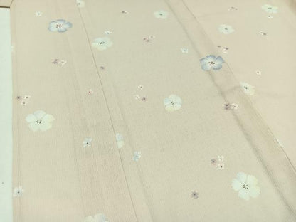 平和屋着物▽小紋　単衣　舞花文　洗える着物　AAAY9403jh