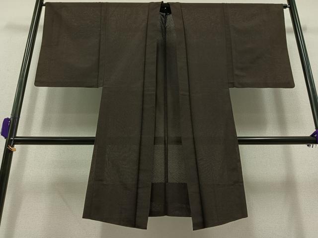 平和屋着物▽男性 長羽織 スリーシーズン 塵除け 紅消鼠色 正絹 逸品 AAAY9406jh