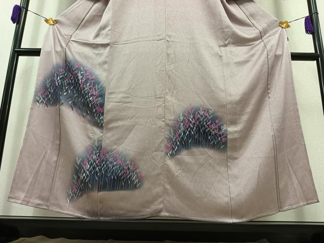 平和屋着物▽訪問着　単衣　草花文　暈し染め　小田急百貨店扱い　正絹　逸品　AAAY9409jh