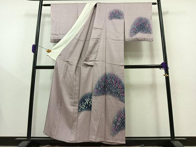 平和屋着物▽訪問着　単衣　草花文　暈し染め　小田急百貨店扱い　正絹　逸品　AAAY9409jh