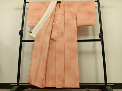 平和屋着物▽上質な小紋　単衣　草花文　虹色　暈し染め　正絹　逸品　AAAY9410jh