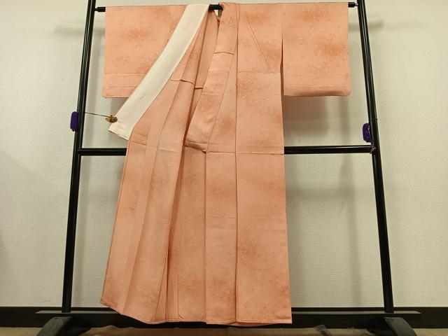 平和屋着物▽上質な小紋　単衣　草花文　虹色　暈し染め　正絹　逸品　AAAY9410jh