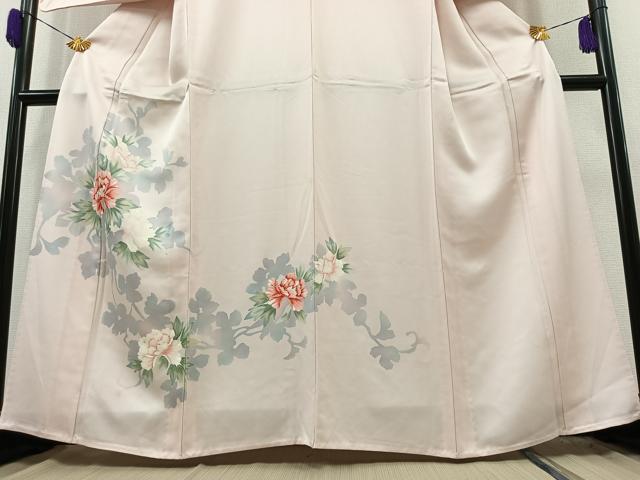 平和屋着物▽訪問着　単衣　草花文　暈し染め　正絹　逸品　AAAY9415jh