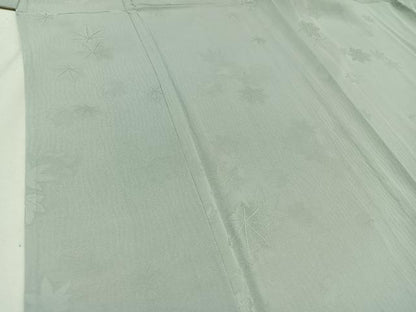 平和屋着物▽上質な色無地 単衣 楓地紋 千草鼠色 正絹 逸品 AAAY9417jh