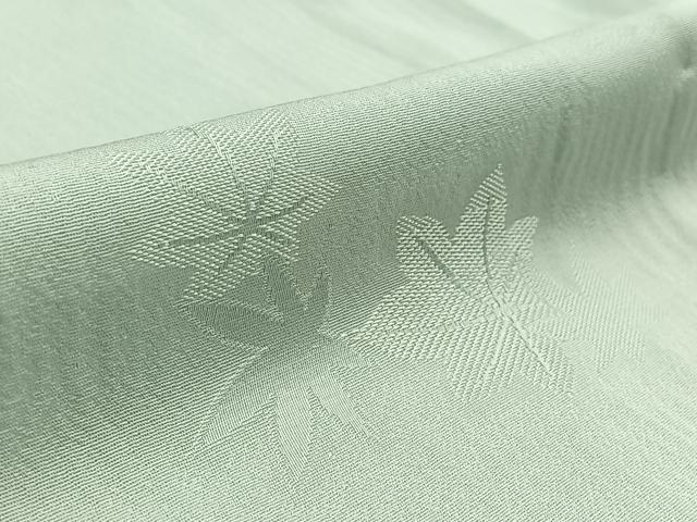 平和屋着物▽上質な色無地 単衣 楓地紋 千草鼠色 正絹 逸品 AAAY9417jh