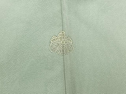 平和屋着物▽上質な色無地 単衣 楓地紋 千草鼠色 正絹 逸品 AAAY9417jh