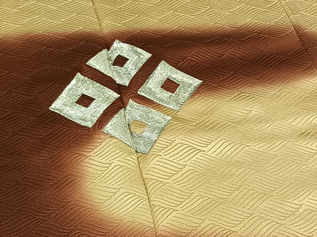 平和屋着物▽訪問着 単衣 刺繍 菱文 暈し染め 銀糸 正絹 逸品 AAAY9419jh