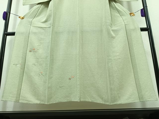平和屋着物▽訪問着 単衣 総刺繍 駒刺繍 吹き寄せ文様 金糸 正絹 逸品 AAAY9420jh