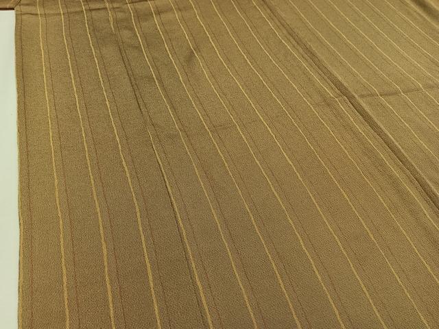 平和屋着物▽上質な小紋　単衣　縞　鬼しぼ縮緬　正絹　逸品　AAAY9421jh
