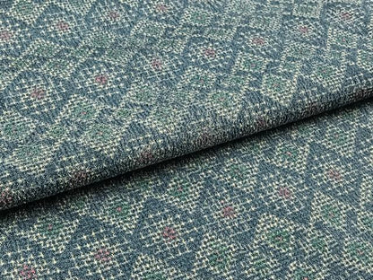 平和屋着物▽本塩沢　単衣　菱文　鈴乃屋扱い　正絹　逸品　AAAY9425jh
