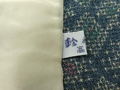 平和屋着物▽本塩沢　単衣　菱文　鈴乃屋扱い　正絹　逸品　AAAY9425jh