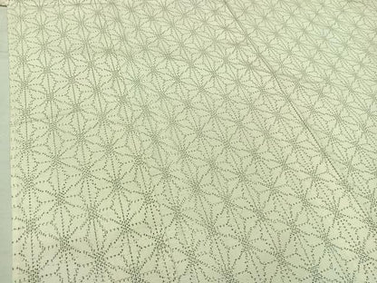 平和屋着物▽上質な紬　単衣　麻の葉文様　正絹　逸品　AAAY9427jh