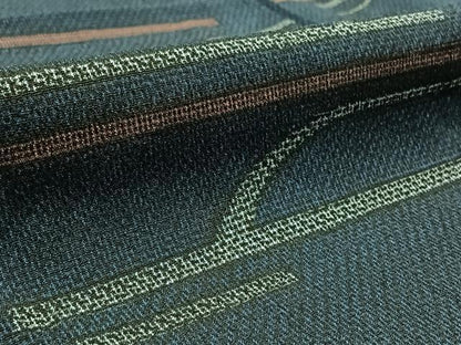 平和屋着物▽本塩沢 単衣 幾何学文様 正絹 逸品 AAAY9428jh