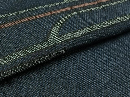 平和屋着物▽本塩沢 単衣 幾何学文様 正絹 逸品 AAAY9428jh