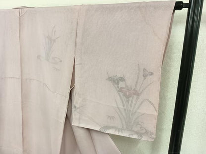 平和屋着物▽訪問着 無双 紗袷 紗×絽 流水燕子花文 正絹 逸品 AAAY9430jh