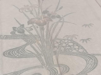 平和屋着物▽訪問着 無双 紗袷 紗×絽 流水燕子花文 正絹 逸品 AAAY9430jh
