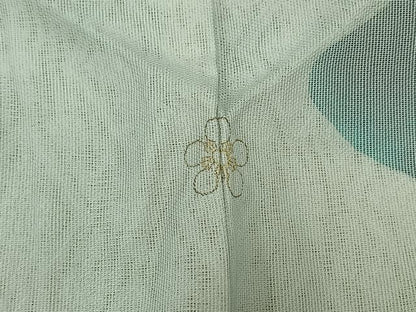 平和屋着物▽訪問着 無双 紗袷 紗×紗 草花文 正絹 逸品 AAAY9432jh