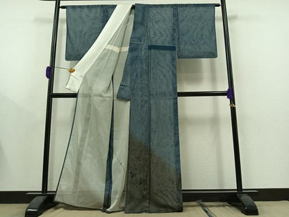 平和屋着物▽訪問着 無双 紗袷 紗×紗 草花文 金彩 正絹 逸品 AAAY9433jh