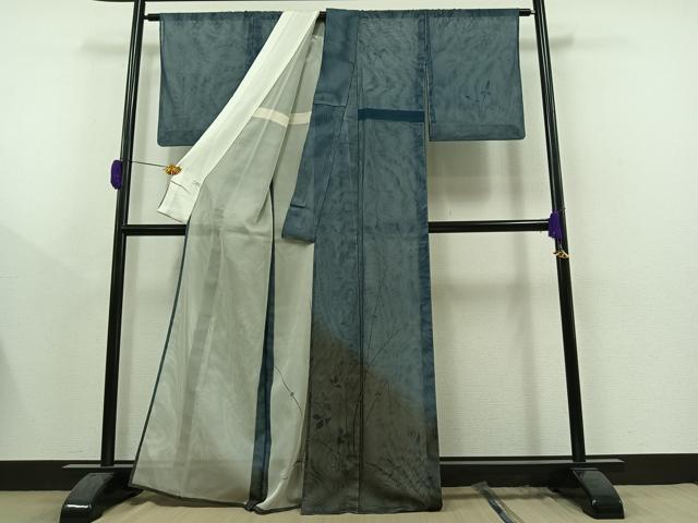 平和屋着物▽訪問着 無双 紗袷 紗×紗 草花文 金彩 正絹 逸品 AAAY9433jh