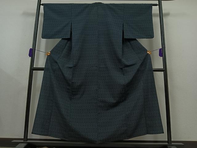 平和屋着物▽本塩沢 単衣 立涌文 正絹 逸品 AAAY9434jh