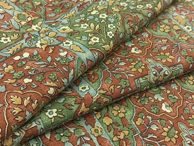 平和屋着物▽上質な小紋 単衣 紬地 草花文 正絹 逸品 AAAY9437jh