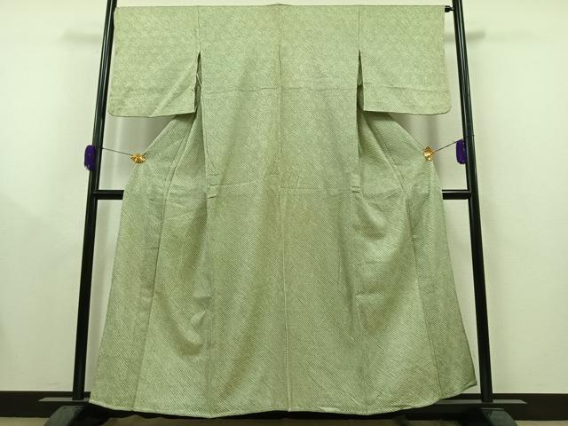 平和屋着物▽上質な小紋　単衣　総絞り　正絹　逸品　AAAY9438jh