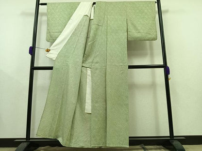 平和屋着物▽上質な小紋　単衣　総絞り　正絹　逸品　AAAY9438jh