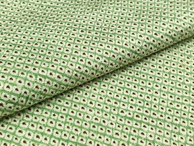平和屋着物▽上質な小紋　単衣　総絞り　正絹　逸品　AAAY9438jh