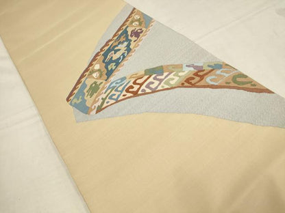 平和屋着物●太鼓柄袋帯　鳥獣文　すくい織　正絹　逸品　AAAY9491wj