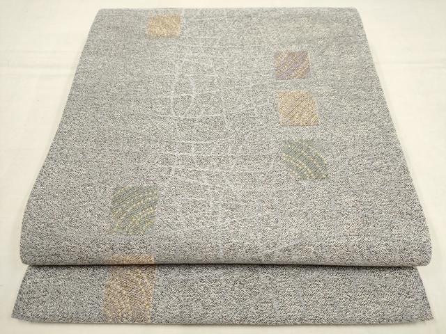 平和屋着物▼六通柄袋帯　色紙文　金糸　正絹　逸品　AAAY9598wj