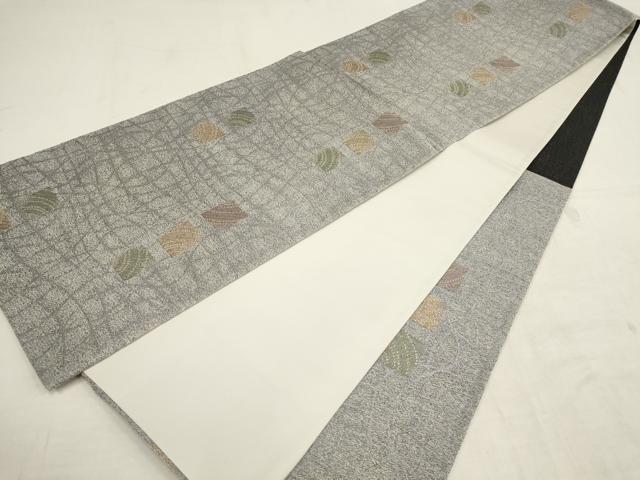 平和屋着物▼六通柄袋帯　色紙文　金糸　正絹　逸品　AAAY9598wj