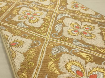 平和屋着物◎六通柄袋帯　花菱文　金銀糸　正絹　逸品　AAAY9732ou