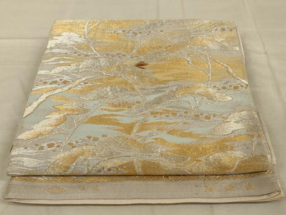 平和屋着物◎六通柄袋帯　絹花　金銀糸　正絹　逸品　AAAY9733ou