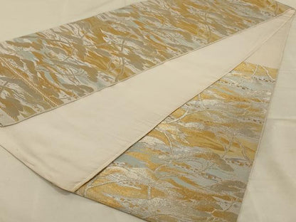 平和屋着物◎六通柄袋帯　絹花　金銀糸　正絹　逸品　AAAY9733ou