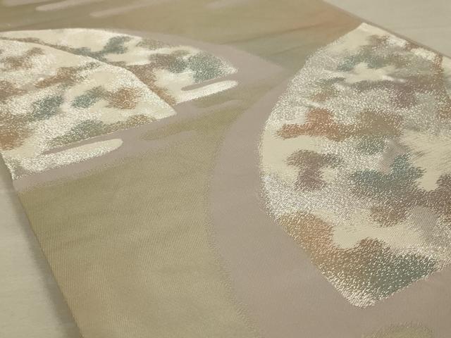 平和屋着物◎六通柄袋帯　霞文　銀糸　正絹　逸品　AAAY9735ou