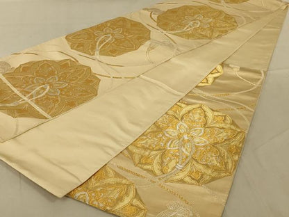 平和屋着物◎六通柄袋帯　正倉院花文　金銀糸　正絹　逸品　AAAY9750ou