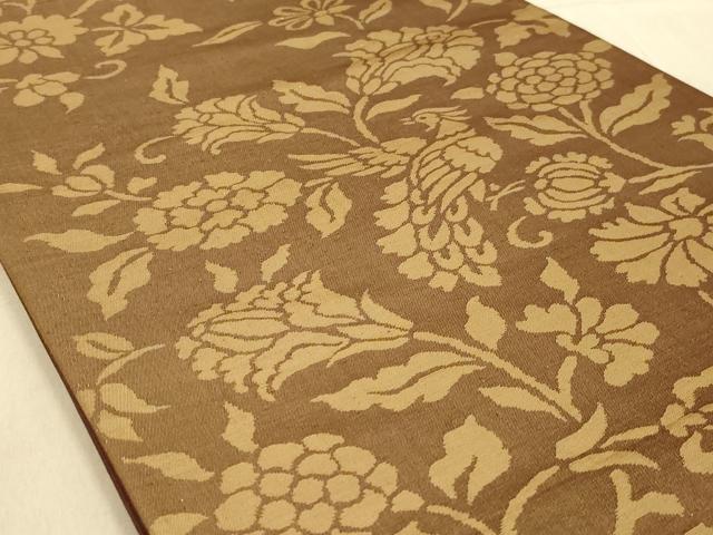 平和屋着物◎六通柄袋帯　更紗花鳥文　正絹　逸品　AAAY9753ou