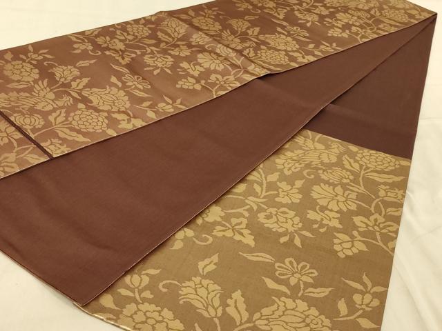平和屋着物◎六通柄袋帯　更紗花鳥文　正絹　逸品　AAAY9753ou