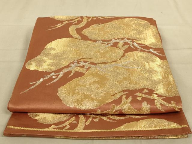 平和屋着物◎六通柄袋帯　枝松文　金銀糸　正絹　逸品　AAAY9755ou
