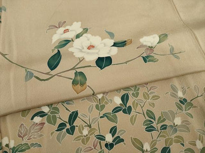 平和屋着物●訪問着　友禅　枝花文　正絹　逸品　AAAY9766ck