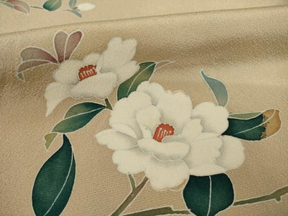 平和屋着物●訪問着　友禅　枝花文　正絹　逸品　AAAY9766ck