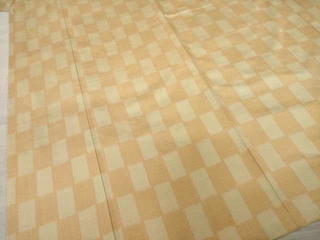 平和屋着物●上質な紬 市松文 東武百貨店扱い 正絹 逸品 AAAY9769ck